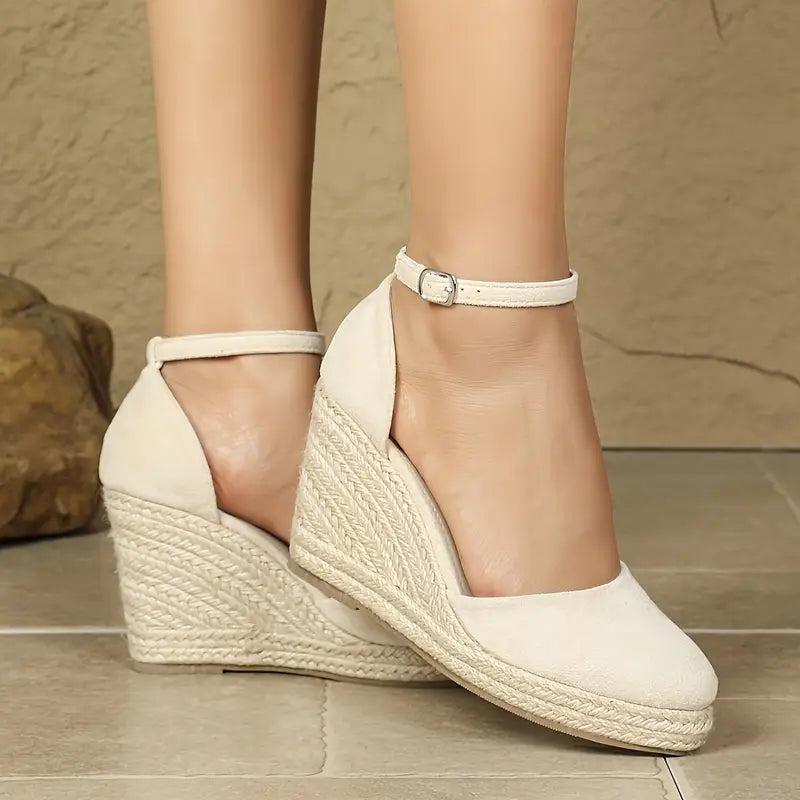 Elegante Damen-Keilsandalen mit Knöchelriemen Drune