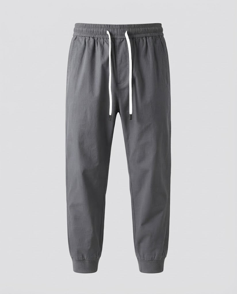 Herren Leichte Elastische Jogginghose mit Kordelzug und Knöchelsaum Drune