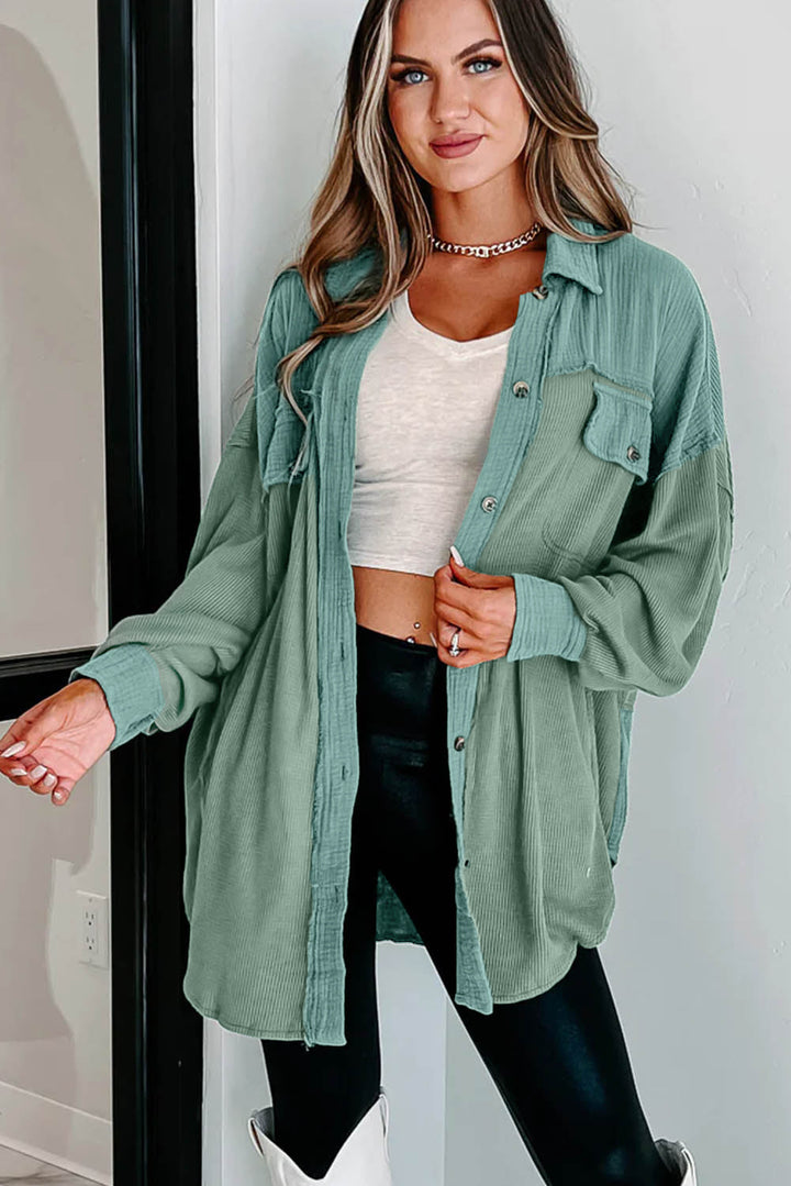 Drune | Langes Hemd Aus Cord Baumwolle und Polyester Lässiger Stil