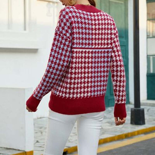 Drune | Geometrischer Strickpullover Mit Trendigem Muster