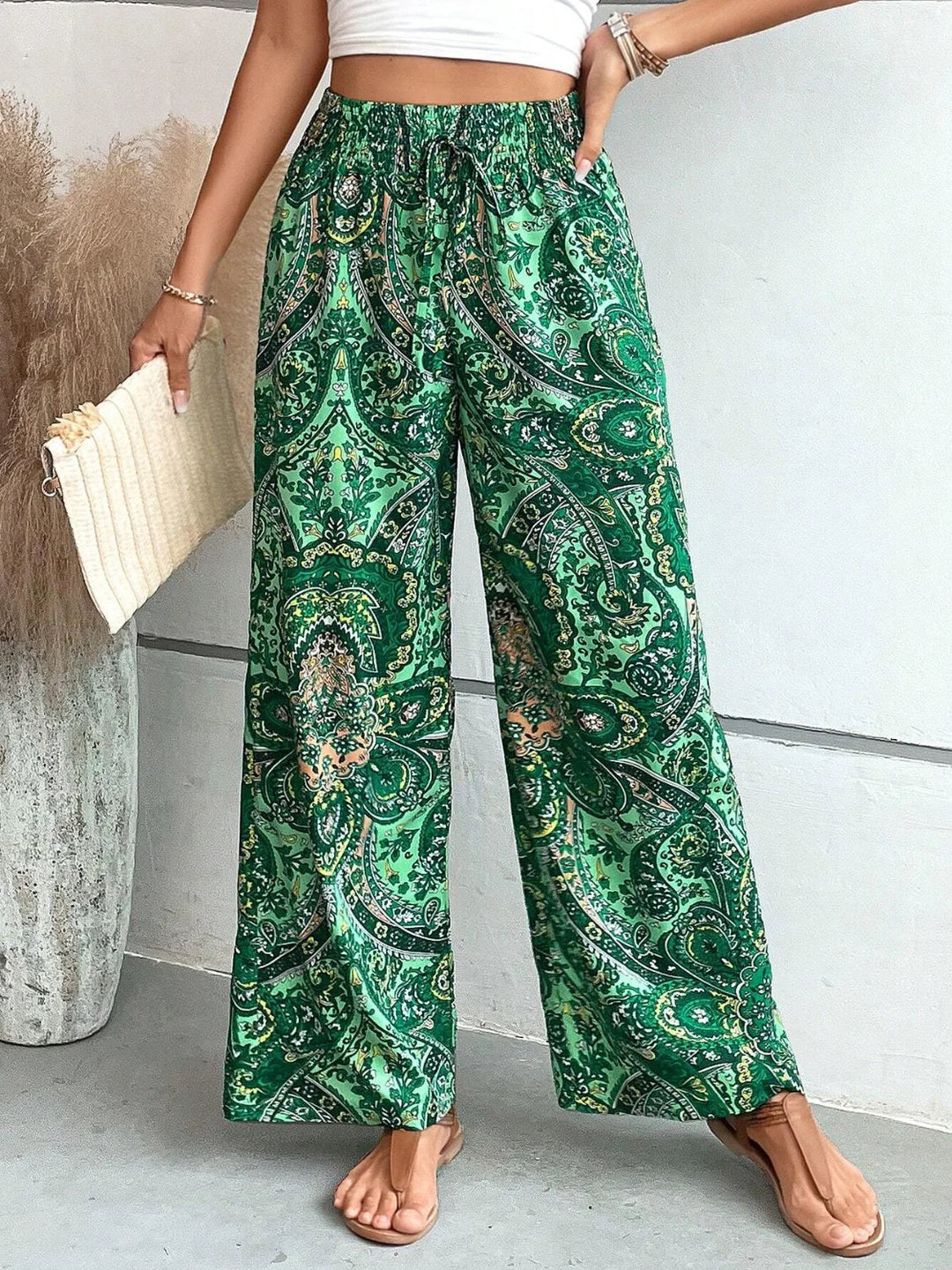 Drune | Elegante Bedruckte Weite Hosen