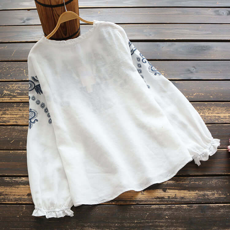 Drune | Besticktes Rundhals-Shirt