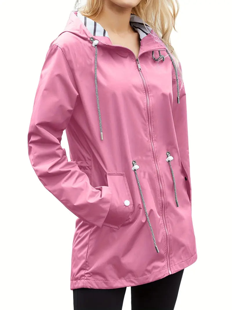 Drune | Lässiger Wasserdichter Hoodie mit Langen Ärmeln, Knie-Lang für Frauen Perfekt für Herbst und Winter