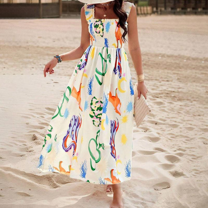 Drune Strandkleid | Farbenfrohes Maxi-Sommerkleid