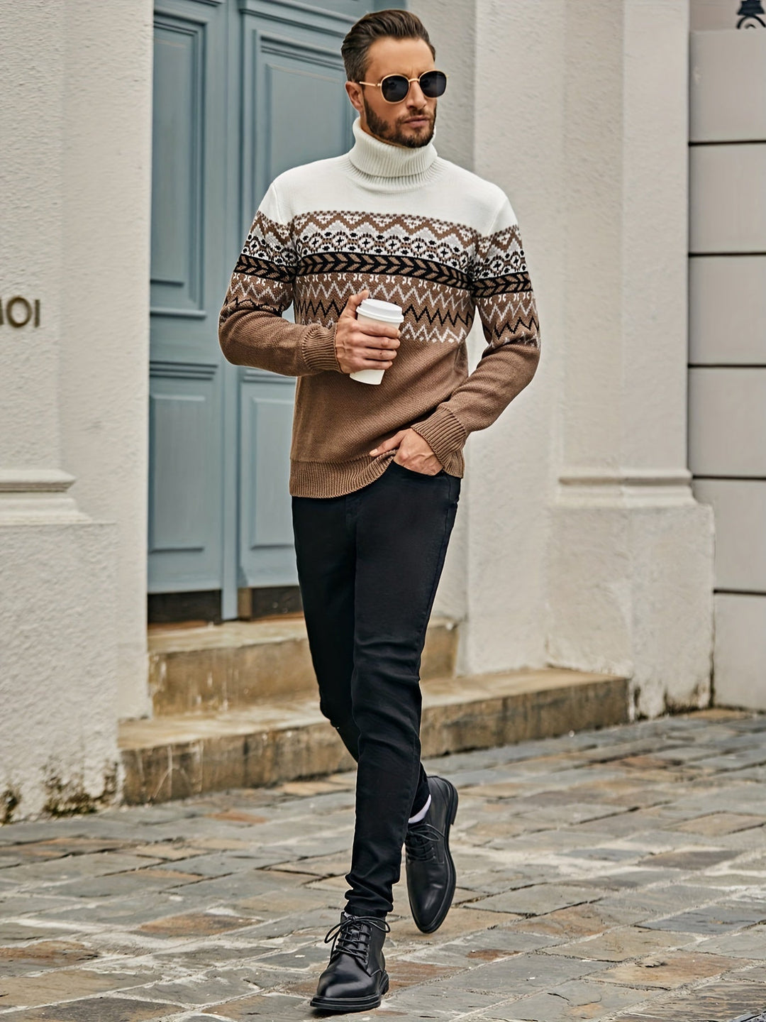 Drune | Lässiger Rollkragenpullover für Herren in schmaler Passform
