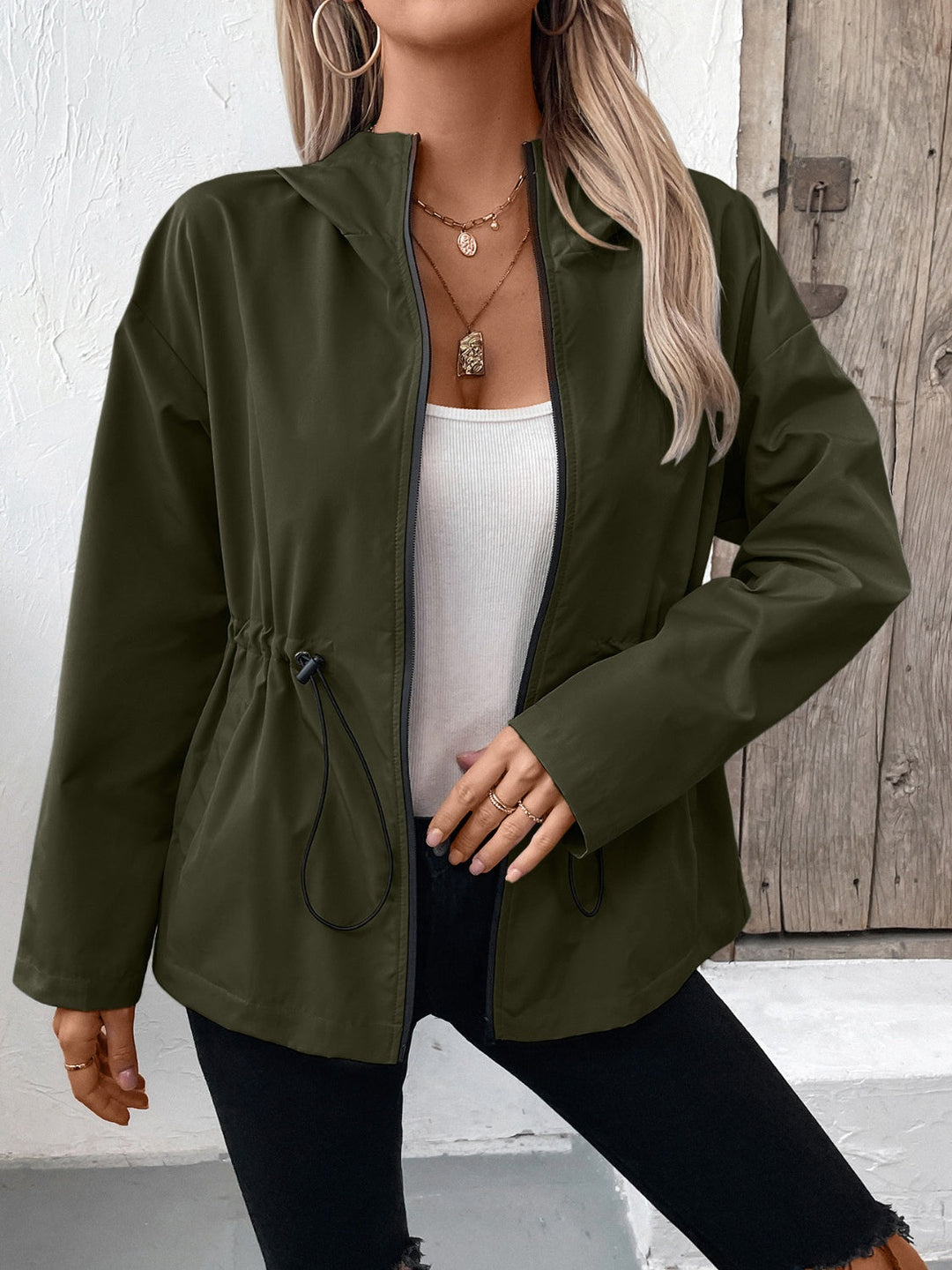 Drune | Jacke mit Reißverschluss und verstellbarem Kordelzug für Damen