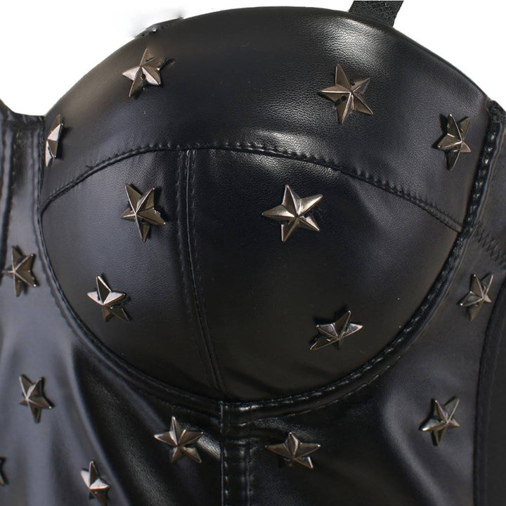 Drune | Schwarzes Sternen-Crop-Top