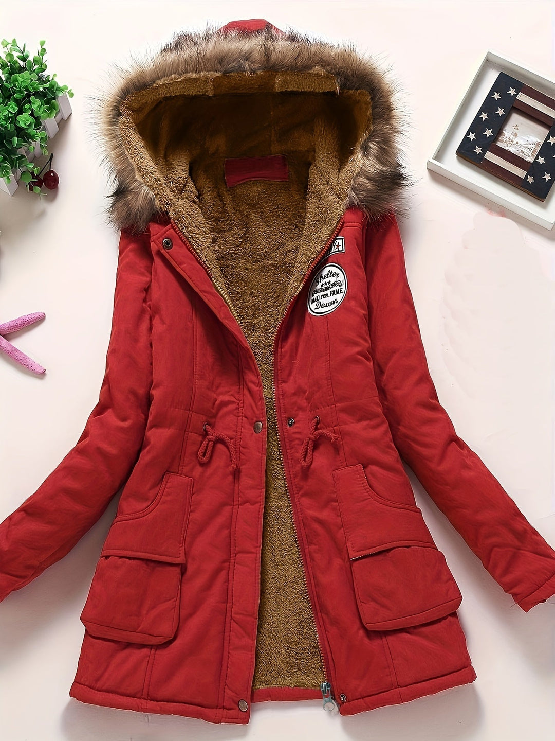 Drune | Warme Winterjacke mit Fleece-Futter und Kapuze für Frauen - Ideale für Herbst/Winter