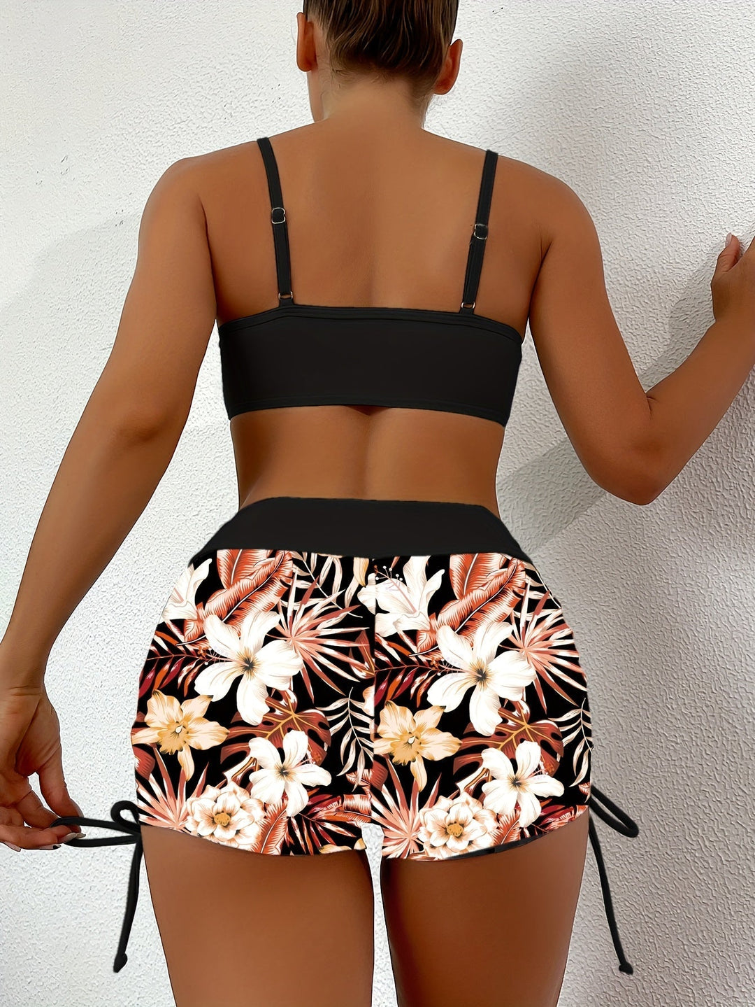 Drune | Bikini Satz Mit Hoher Taille Und Kordelzug Für Damen