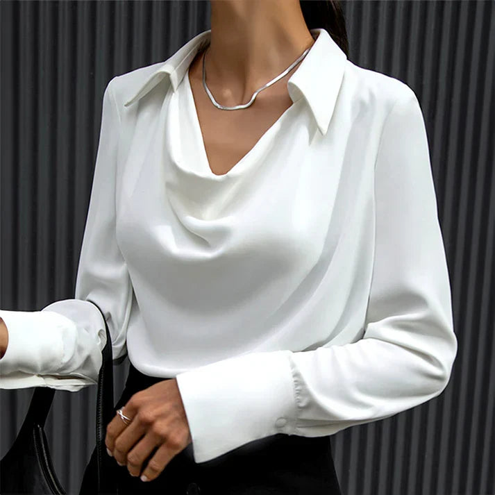 Drune | Lange Ärmel Satin Bluse