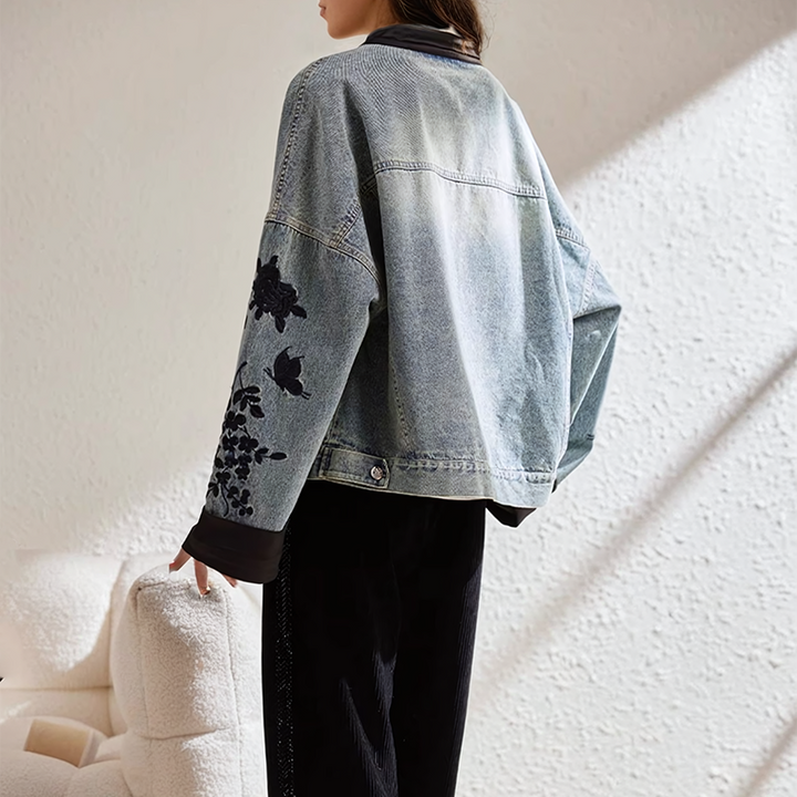 Drune | Vintage-Blumen-Jeansjacke