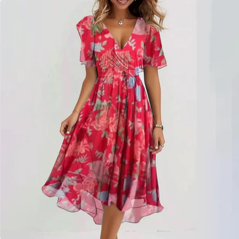 Drune | Damen Elegant Sommerkleid Partykleid