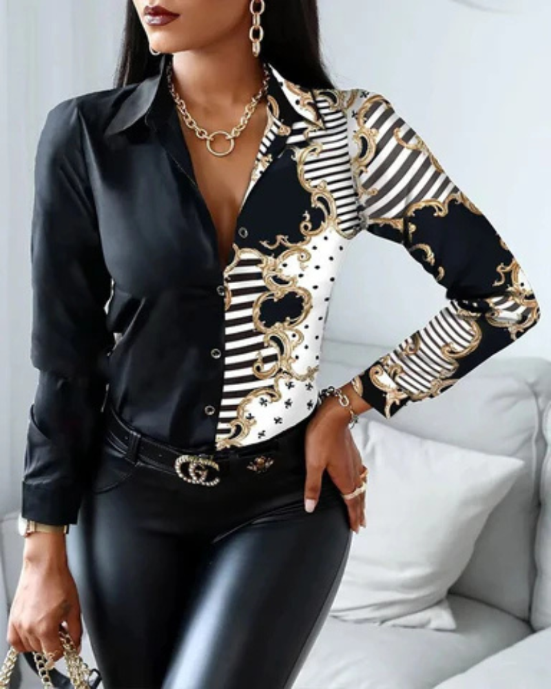 Drune | Damen Blusen Elegant Langarm