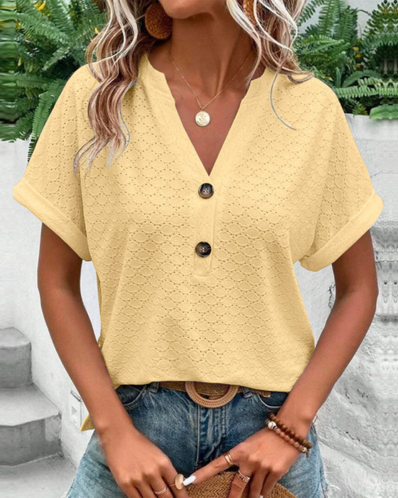 Drune | Damen Elegante Bluse Mit Kurzarm