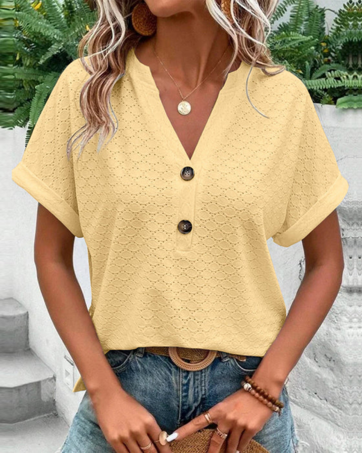 Drune | Damen Elegante Bluse Mit Kurzarm