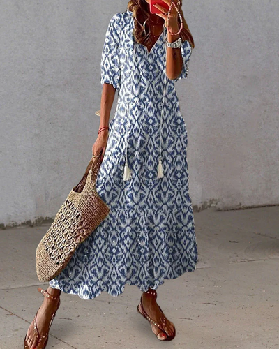 Drune | Damen Elegante Boho Kleid Sommer
