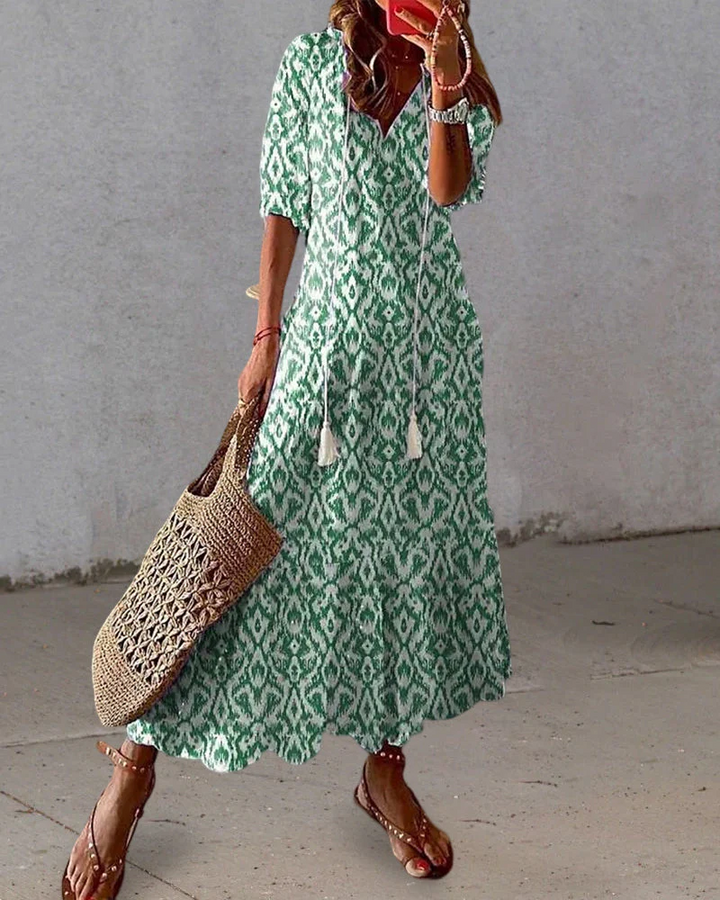 Drune | Damen Elegante Boho Kleid Sommer
