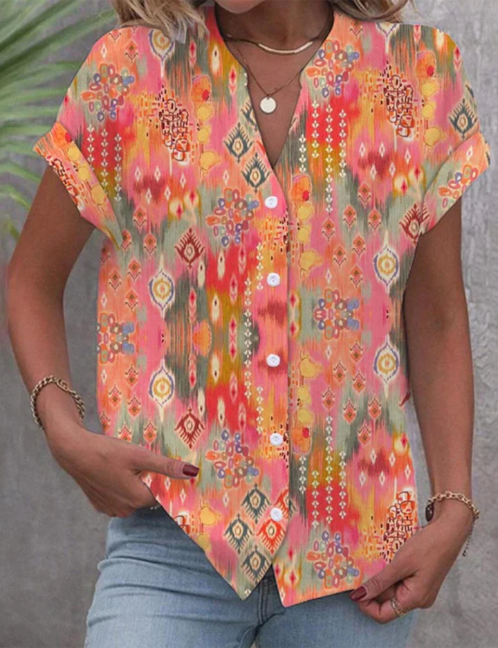 Drune | Damen Kurzarm Bluse Party