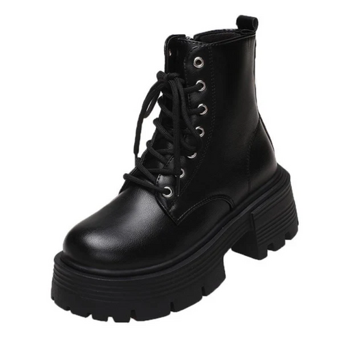 Drune | Damen Plateau Stiefel Schwarz