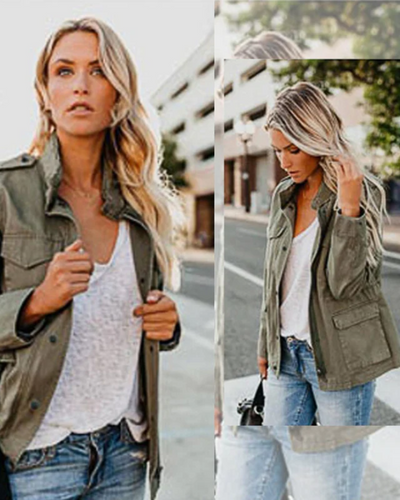 Drune | Damen Kurz Jeansjacke Weinlese