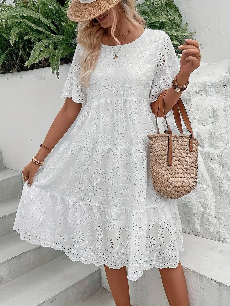 Drune | Weiß Sommerkleid Midi