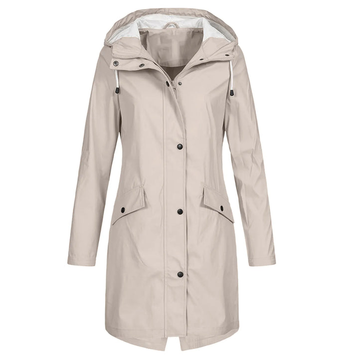 Drune | Damen Lange Wasserdichte Regenjacke - Mit Kapuze