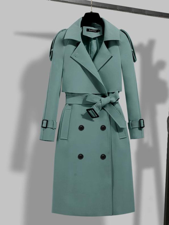 Drune | Eleganter langer Trenchcoat - Doppelt gefüttert & mit Gürtel