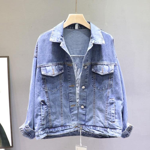Drune | Damen-Jeansjacke mit Kranichaufdruck