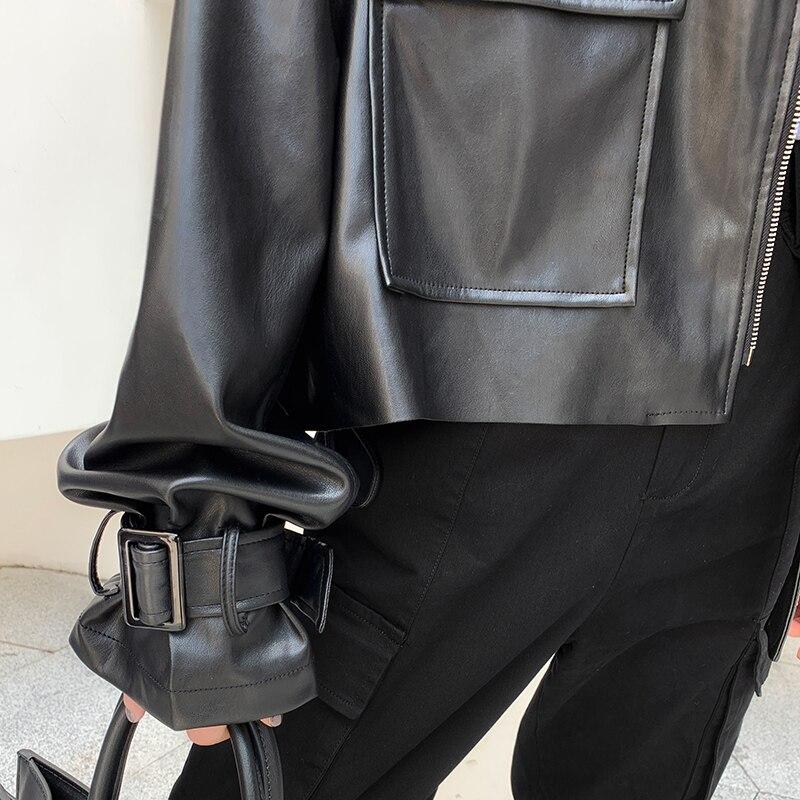 Drune | Damen-Lederjacke mit Box-Cut