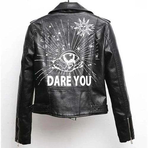 Drune | Lederjacke Mit Coolem Aufdruck