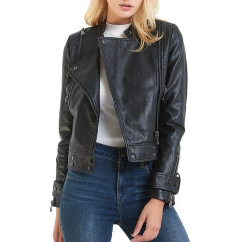 Drune | Damenlederjacke mit seitlichem Reißverschluss