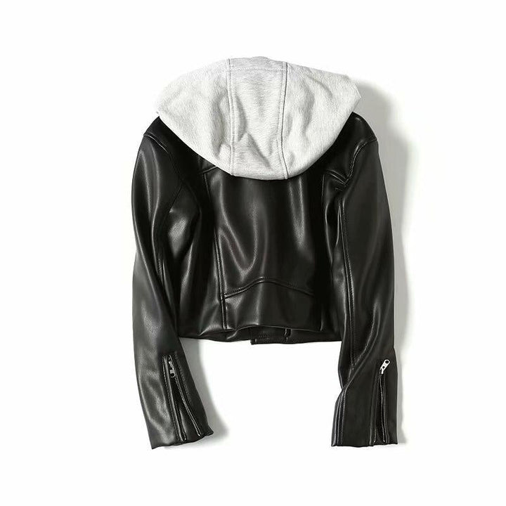 Drune | Damen Lederjacke mit Kapuze