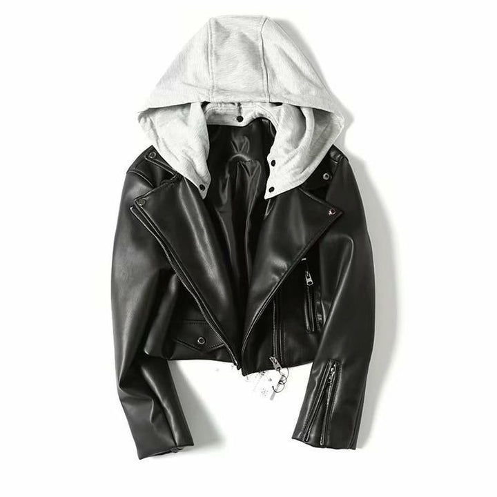 Drune | Damen Lederjacke mit Kapuze