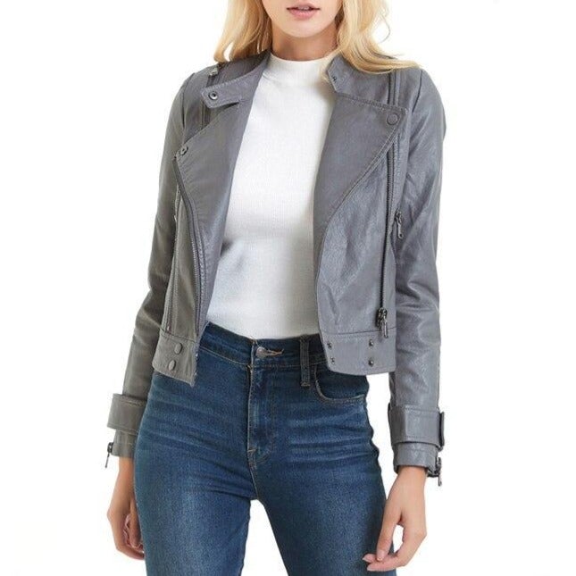 Drune | Damenlederjacke mit seitlichem Reißverschluss