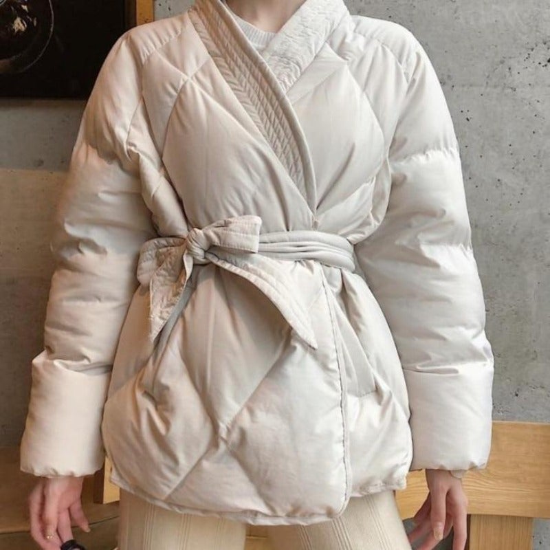 Drune | Damen-Winterjacke mit Bindeband in der Taille