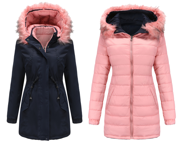 Drune | Damen Winter Steppmantel Wende-Parka aus Baumwolle