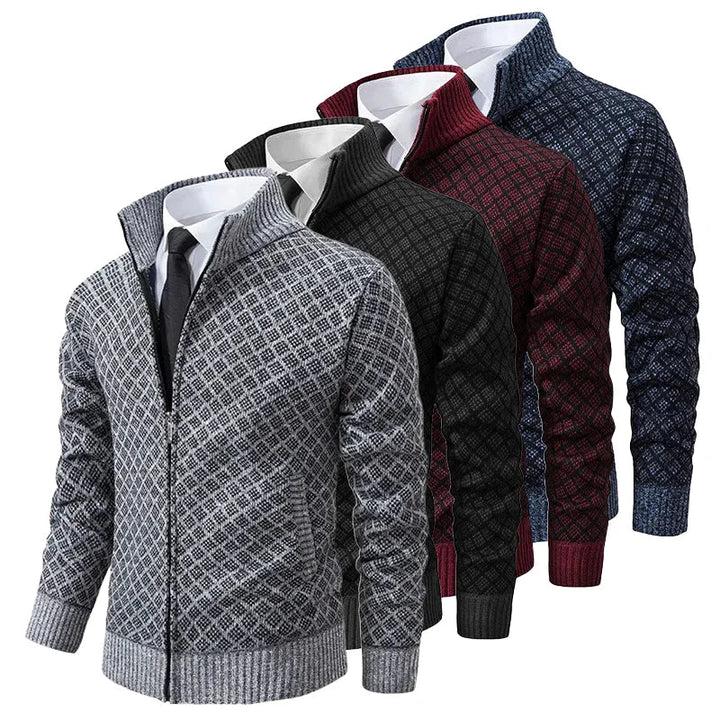 Drune | Herren Frühlingsjacke mit Reißverschluss und geometrischem Muster