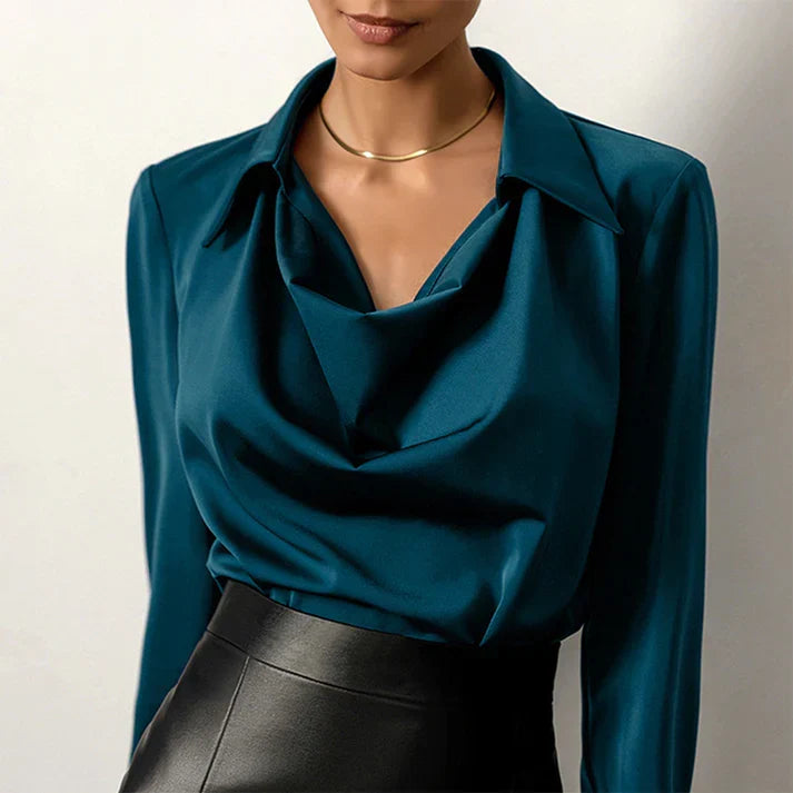Drune | Lange Ärmel Satin Bluse