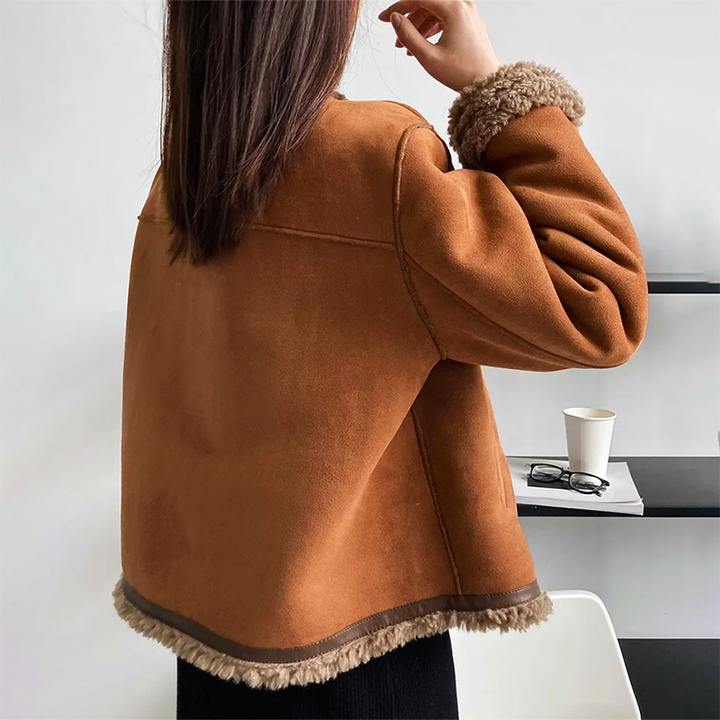 Drune | Damen Wildlederjacke Gemütlicher Vintage-Schnitt