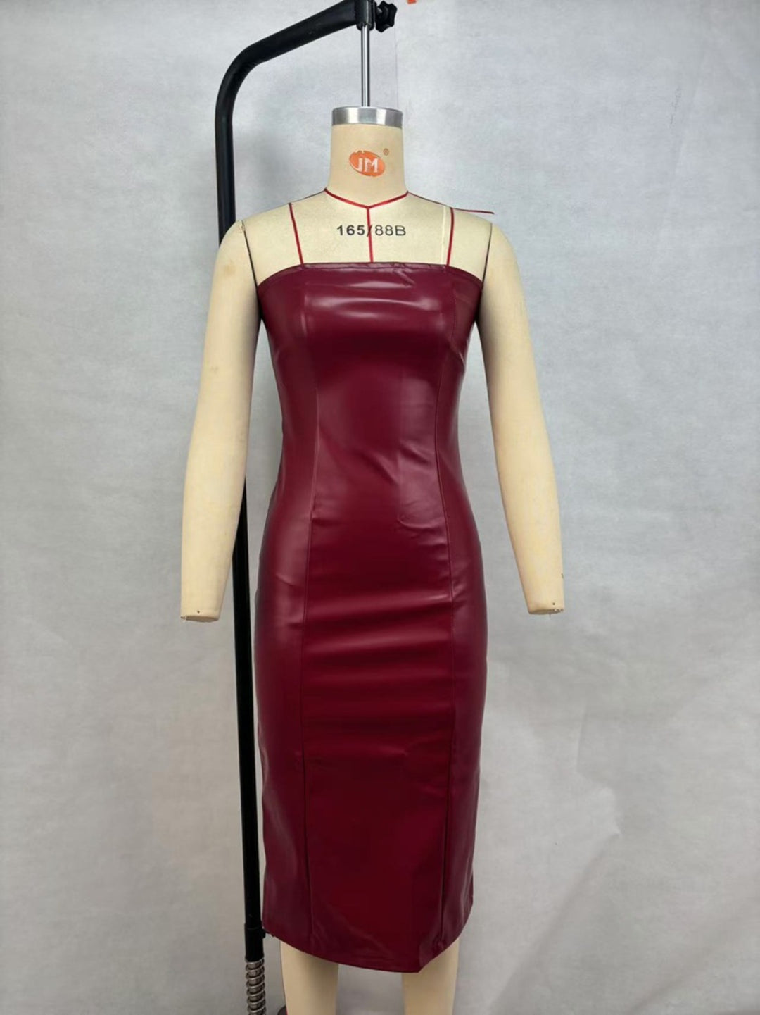 Drune | Schlauchtop PU-Leder geteiltes Kleid