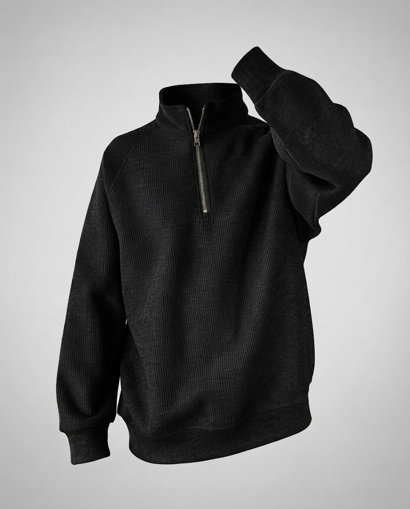 Herren Urbaner Stehkragenpullover mit Reißverschluss Drune