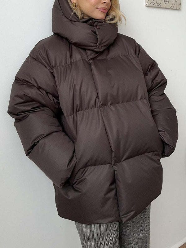 Drune | mehrfarbiges gepolstertes Jacket mit Kapuze