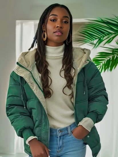 Drune | Damen Fleecegefütterte Kapuzenjacke