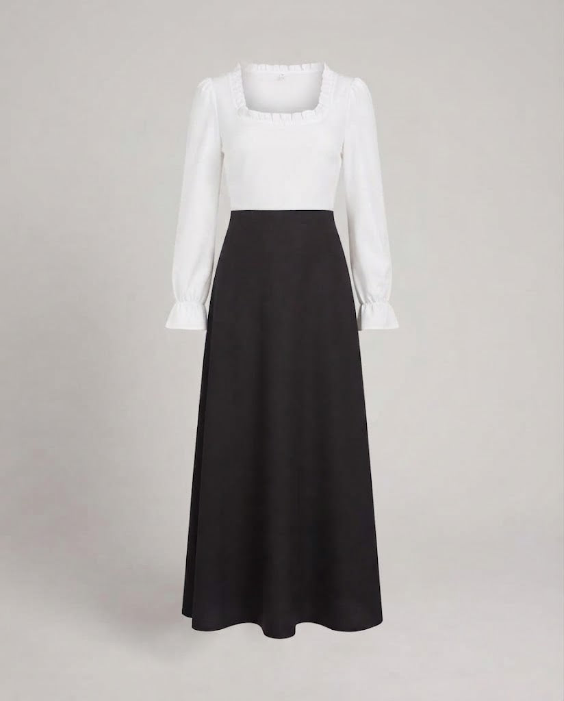 Damenhistorisches Kostümkleid mit modernen Akzenten und Schwungrock Drune