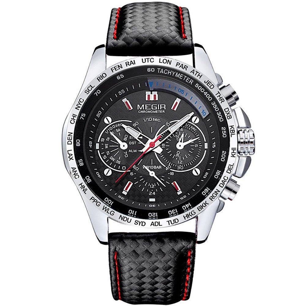 Drune | Herren-Quartz-Uhr mit Lederarmband - Kostenloser Versand