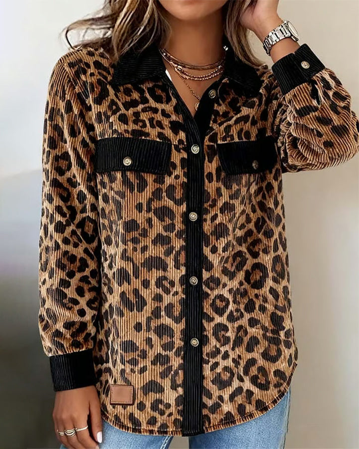 Drune | Revers Leopardenprint Kord