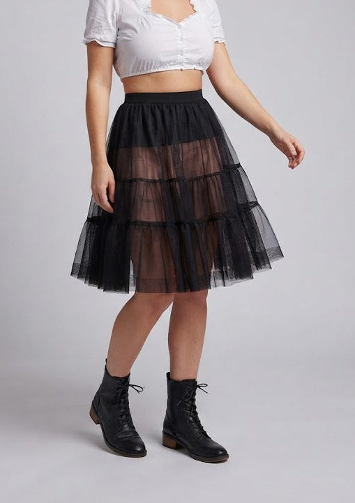 Damen Tüllrock mit mehrlagigem Rüschendesign Drune