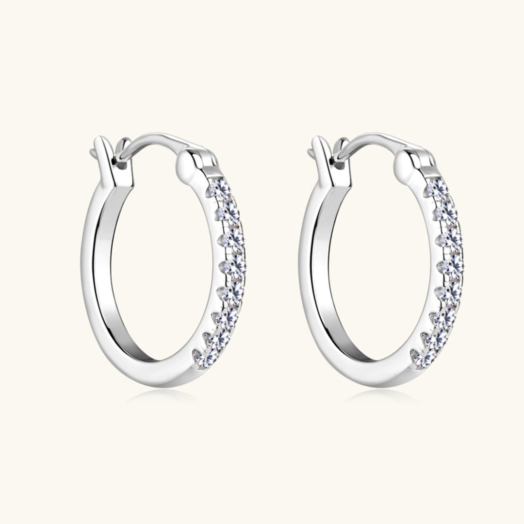 Drune | 925 Sterling Silber Moissanit Huggie Ohrringe