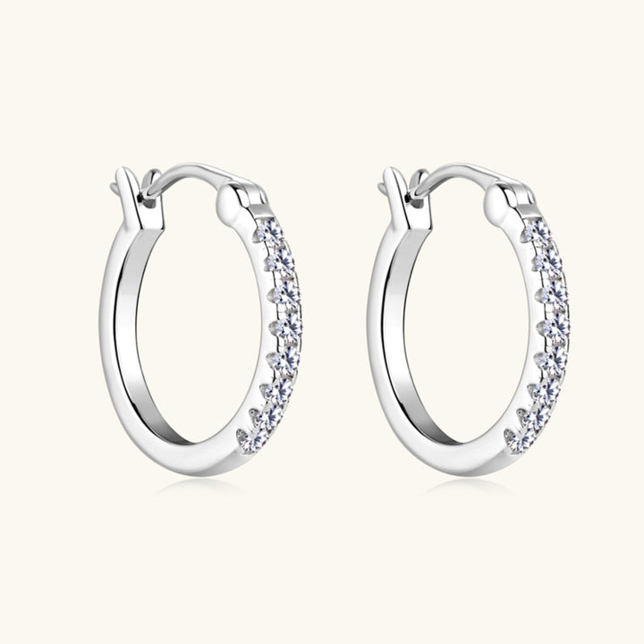 Drune | 925 Sterling Silber Moissanit Huggie Ohrringe