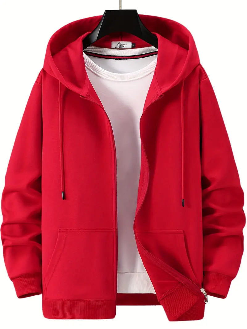Drune - Lässiger Herbst Full Zip Hoodie mit Kordelzug für Männer